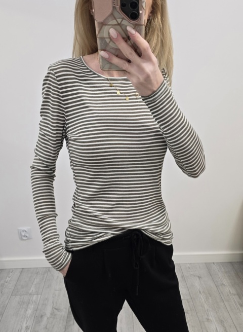 Bluzka w paski z długim rękawem Only
