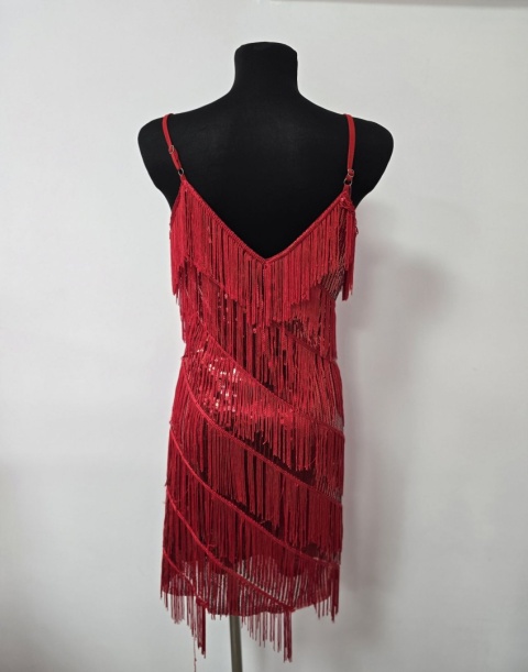 Cekinowa sukienka z frędzlami rozm. S/M