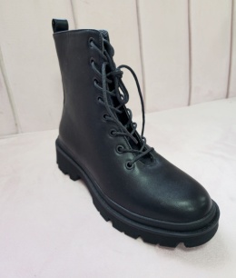 Czarne sznurowane traperki Oltre rozm. 40